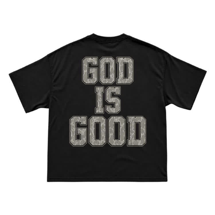 Classic God Is Good Back Graphic T-Shirt - Black - US16-18(2XL) - image 2