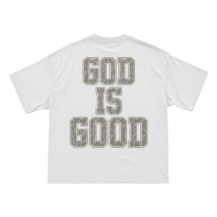 Classic God Is Good Back Graphic T-Shirt - White - US16-18(2XL) - image 1
