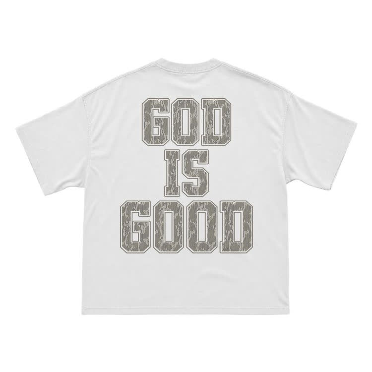 Classic God Is Good Back Graphic T-Shirt - White - US16-18(2XL) - image 1