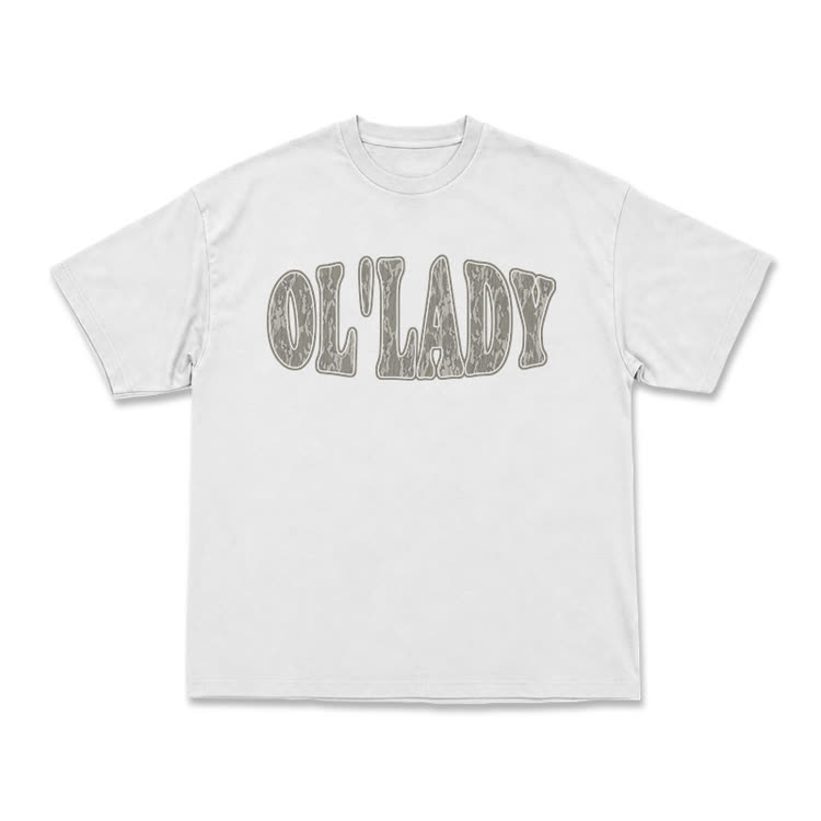 Vintage OL' Lady Oversized Graphic T-Shirt - White - US16-18(2XL) - image 2