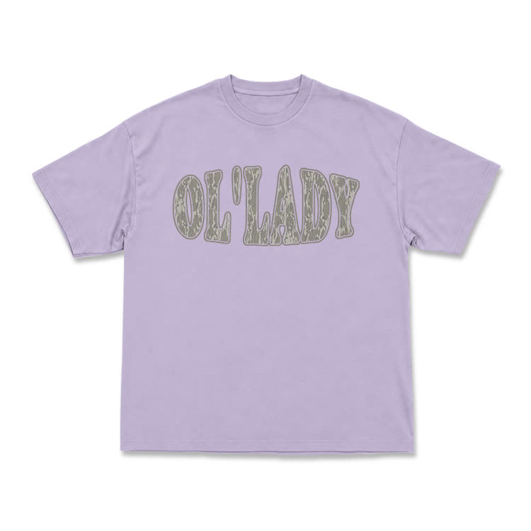 Vintage OL' Lady Oversized Graphic T-Shirt - Purple - US16-18(2XL) - image 1