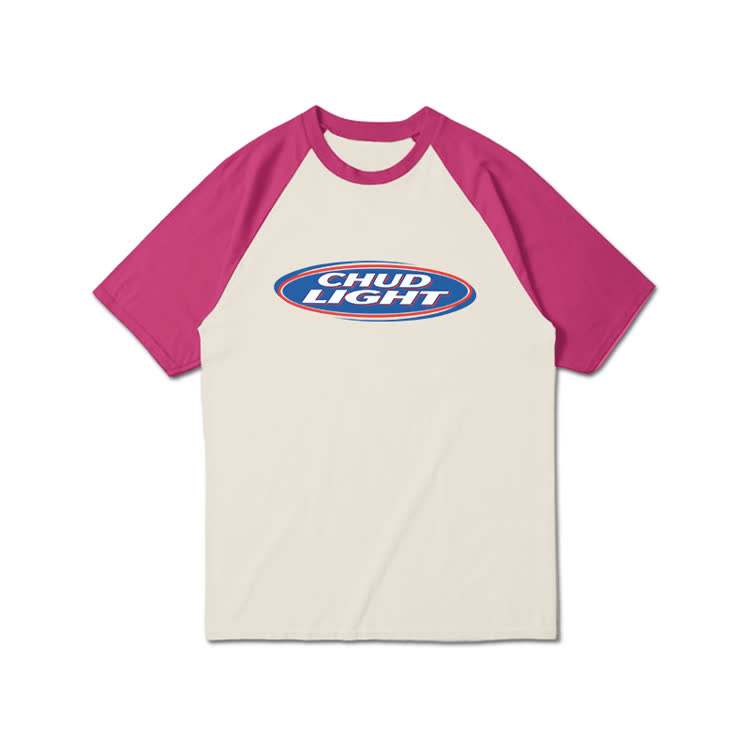 Retro Oval Badge Graphic Print Raglan Sleeve T-Shirt - Rose - 3XL - image 2