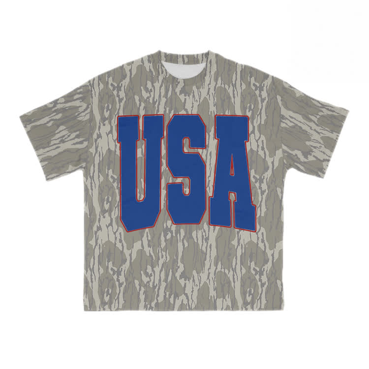 USA Camo Print T-shirt - Blue USA - 8XL - image 2