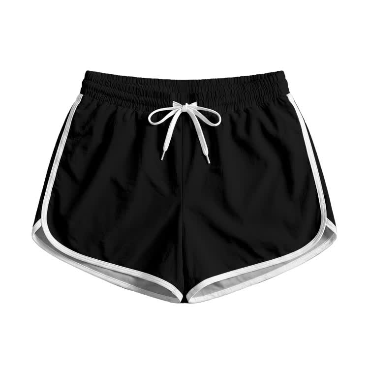 Solid Color Casual Print Pocket Shorts - Black - 5XL - image 2
