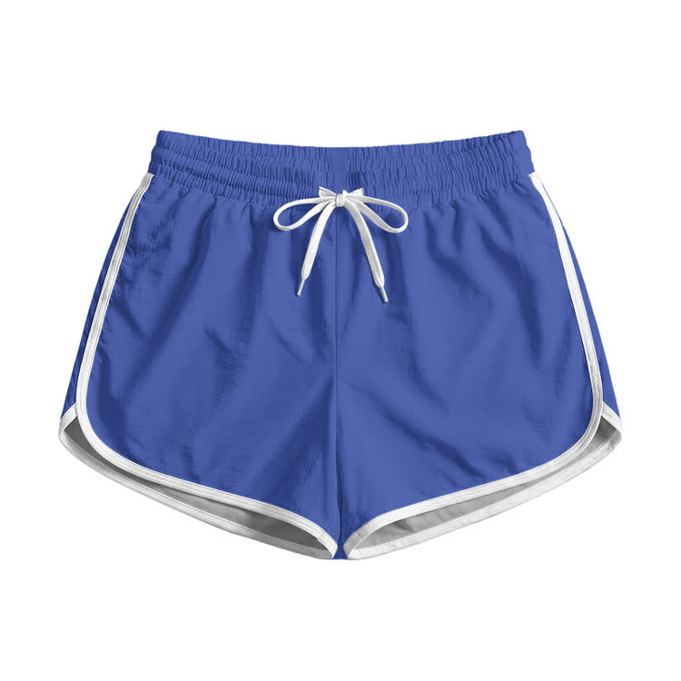 Solid Color Casual Print Pocket Shorts - Blue - 5XL - image 1