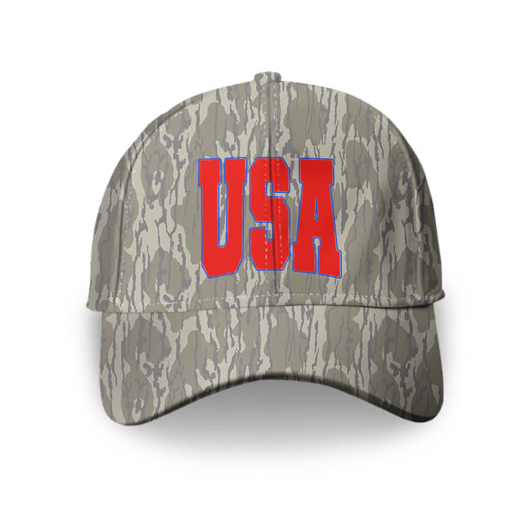 USA Camo Printed Cap - Red - one size - image 1