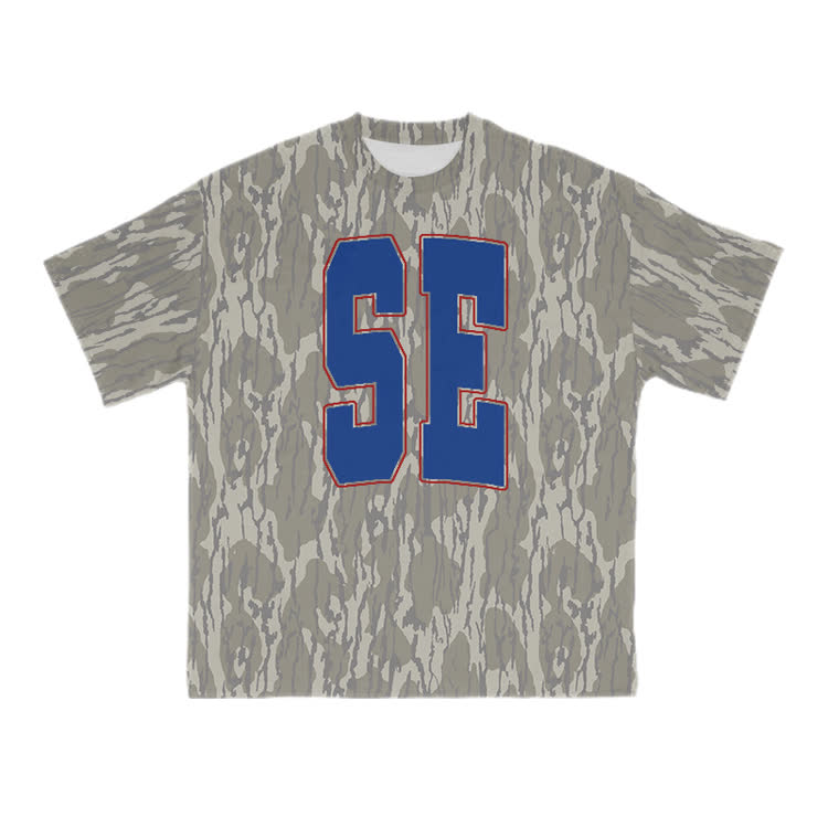 SE Graphic Camo Print T-Shirt - Blue - US28-30(4XL) - image 2