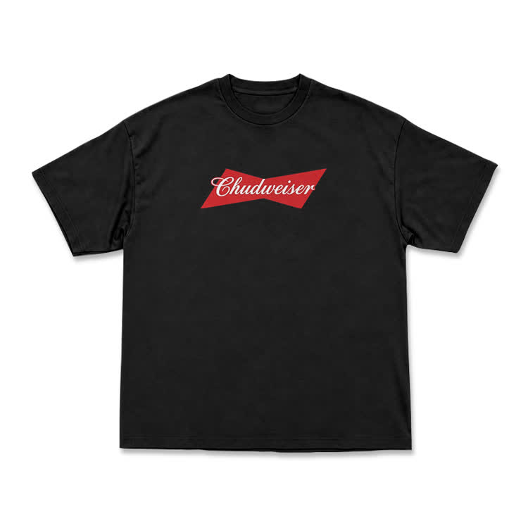 Casual Chudweiser Graphic Print T-shirt - Black - US16-18(2XL) - image 1