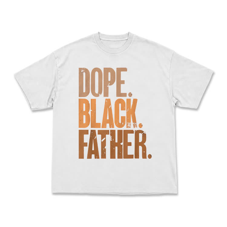 Vintage Dope Black Father Graphic Print T-shirt - White - US16-18(2XL) - image 2