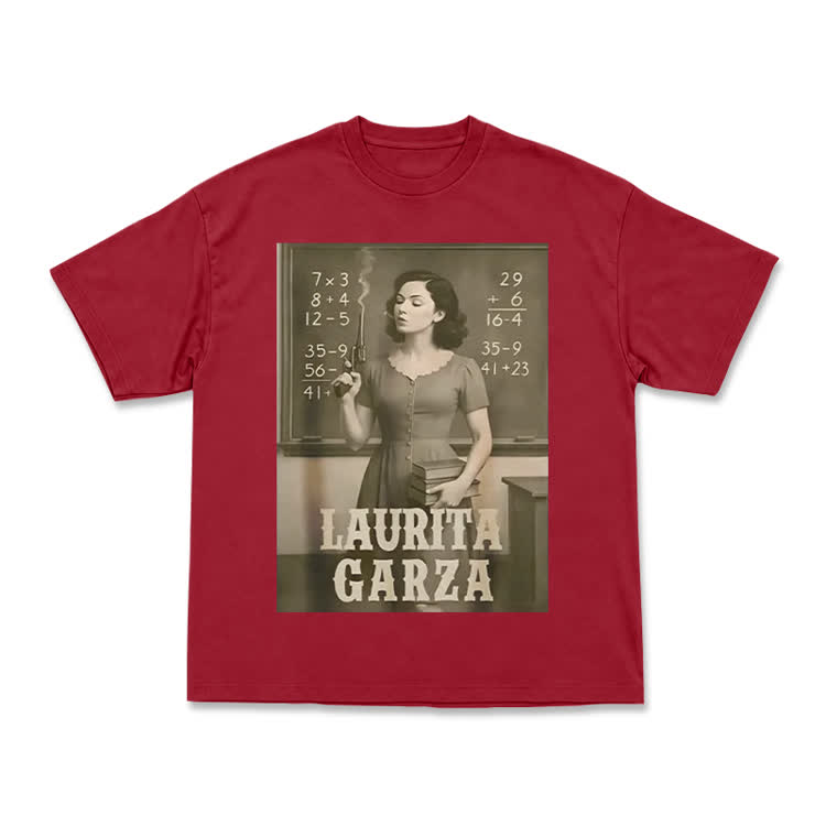 Vintage Laurita Garza Graphic Print T-shirt - Red - US16-18(2XL) - image 2