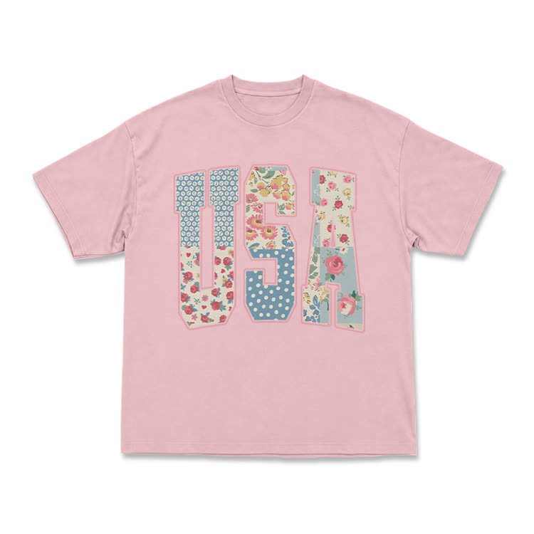 USA Creative Arts Print T-Shirt - Vacation - Pink - US16-18(2XL) - image 2