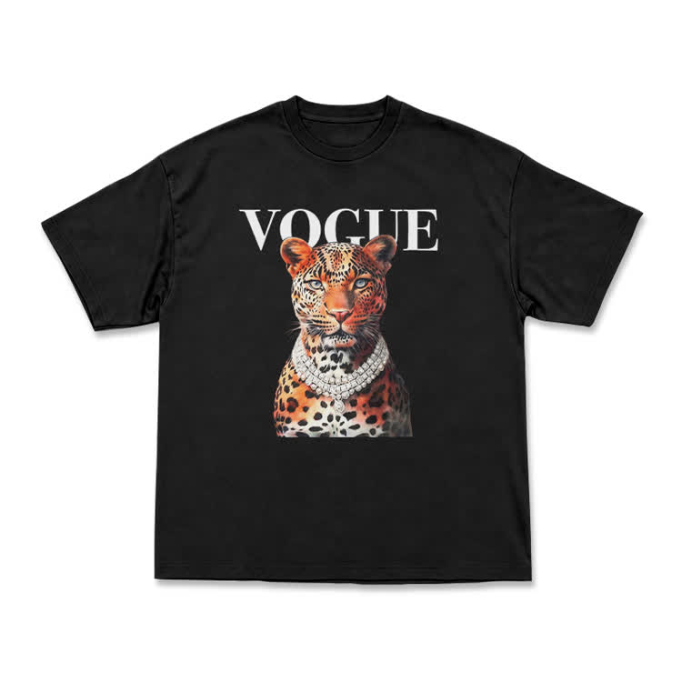 Vogue Pearl Leopard Oversized Graphic T Shirt - Black - US16-18(2XL) - image 2