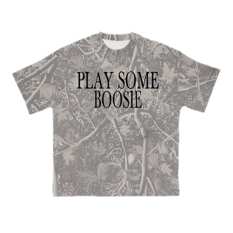 Casual PLAY SOME BOOSIE Camo Graphic Cotton T-Shirt - image 1
