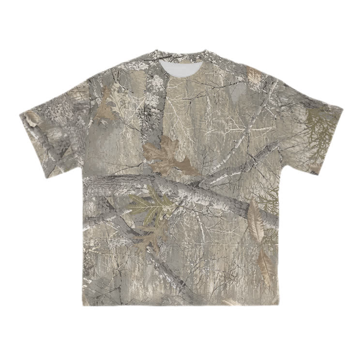 Classic Woodland Camo All Over Print T-Shirt - Coffee - 8XL - image 1