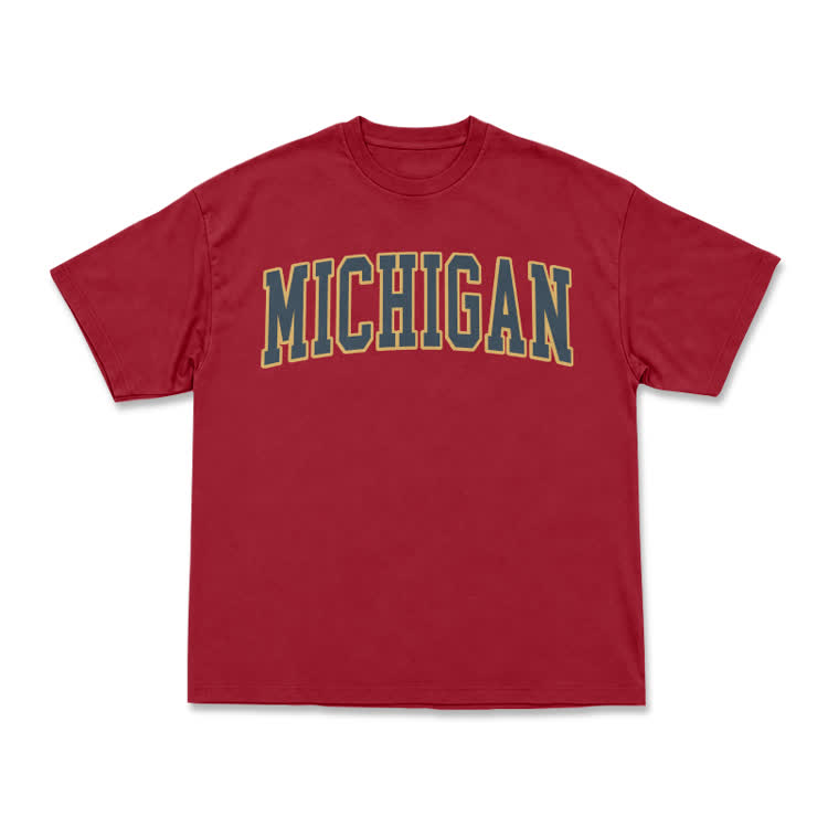 Classic Michigan Varsity Graphic T-Shirt - Red - US16-18(2XL) - image 2