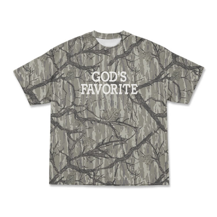 Street Camo GOD'S FAVORITE Oversized T-Shirt - Grey - 8XL - image 1