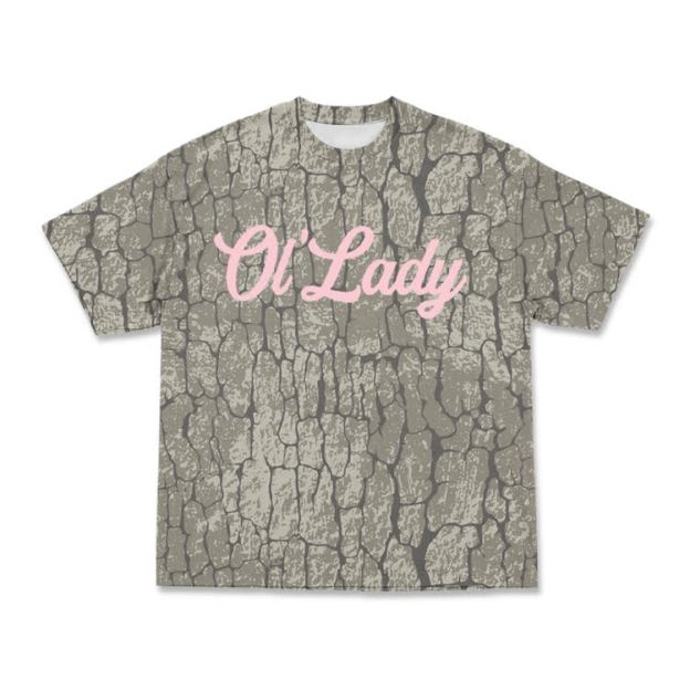 Casual Vintage Texture OL’Lady T-Shirt - Coffee - 8XL - image 1