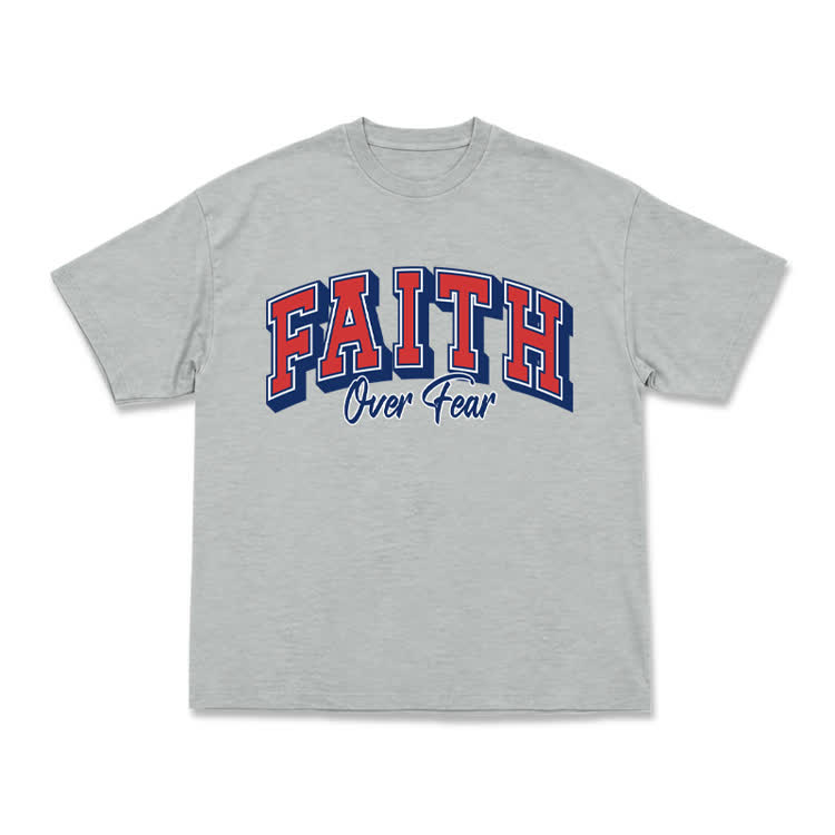 Vintage Faith Over Fear Classic T-Shirt - Grey - US16-18(2XL) - image 2