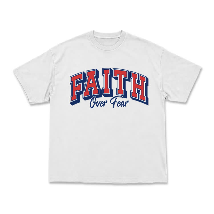 Vintage Faith Over Fear Classic T-Shirt - White - US16-18(2XL) - image 1