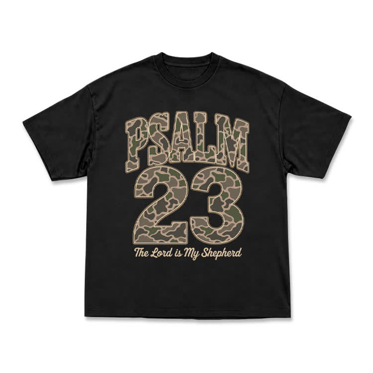 Psalm 23 Street Camo Graphic T-Shirt - Black - US16-18(2XL) - image 1