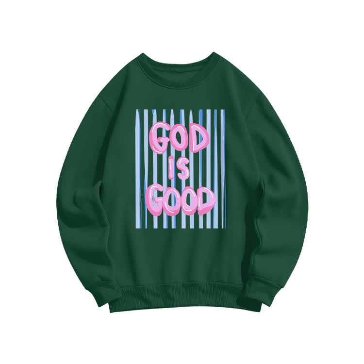 God Is God Oil Painting Print Sweatshirt - Dark Green - US16-18(2XL) - image 2