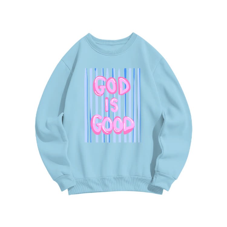 God Is God Oil Painting Print Sweatshirt - Blue - US16-18(2XL) - image 1