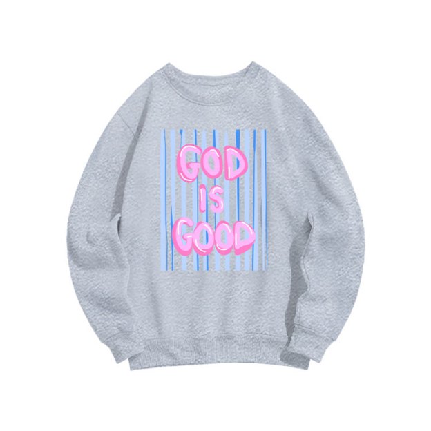 God Is God Oil Painting Print Sweatshirt - Grey - US16-18(2XL) - image 8