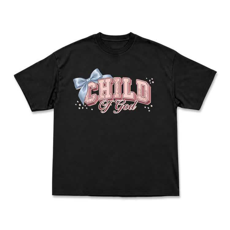 Casual Child Of God Bow Graphic T-Shirt - Black - US16-18(2XL) - image 2