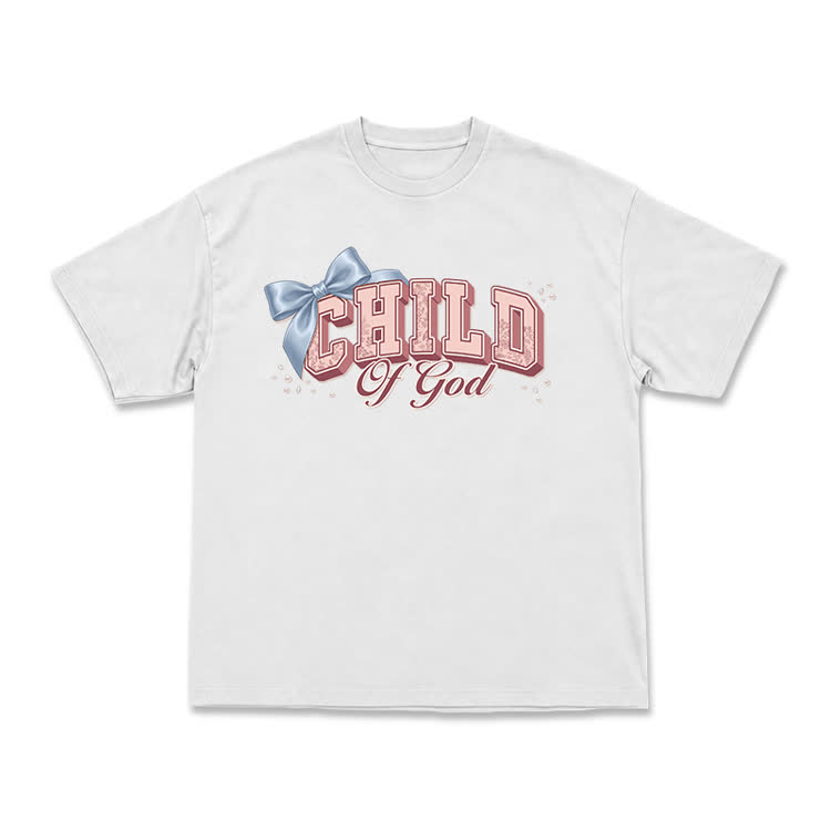 Casual Child Of God Bow Graphic T-Shirt - White - US16-18(2XL) - image 1