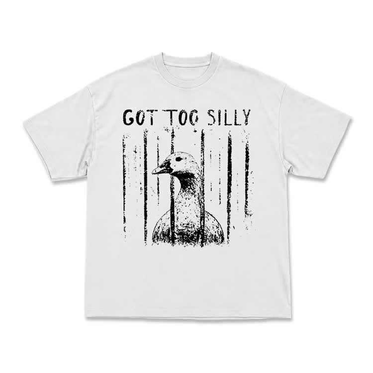 Street Distressed Goose Graphic T-Shirt - White - US16-18(2XL) - image 2