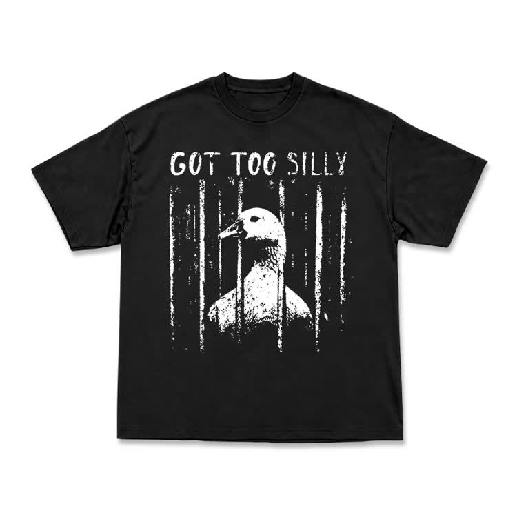 Street Distressed Goose Graphic T-Shirt - Black - US16-18(2XL) - image 1