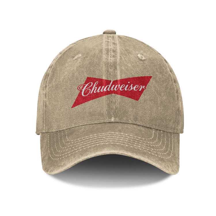 Casual Chudweiser Graphic Print Washed Cap - Khaki - one size - image 2