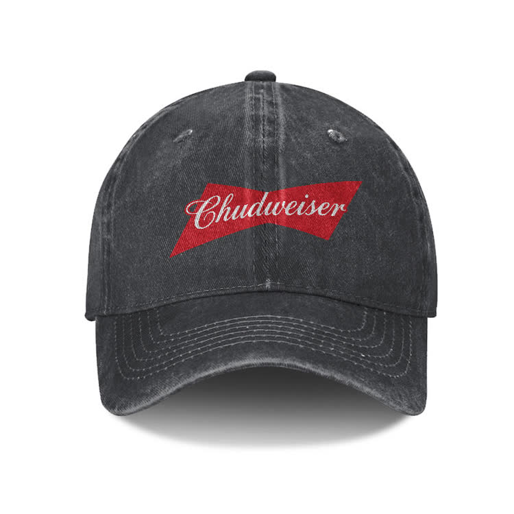 Casual Chudweiser Graphic Print Washed Cap - Black - one size - image 1