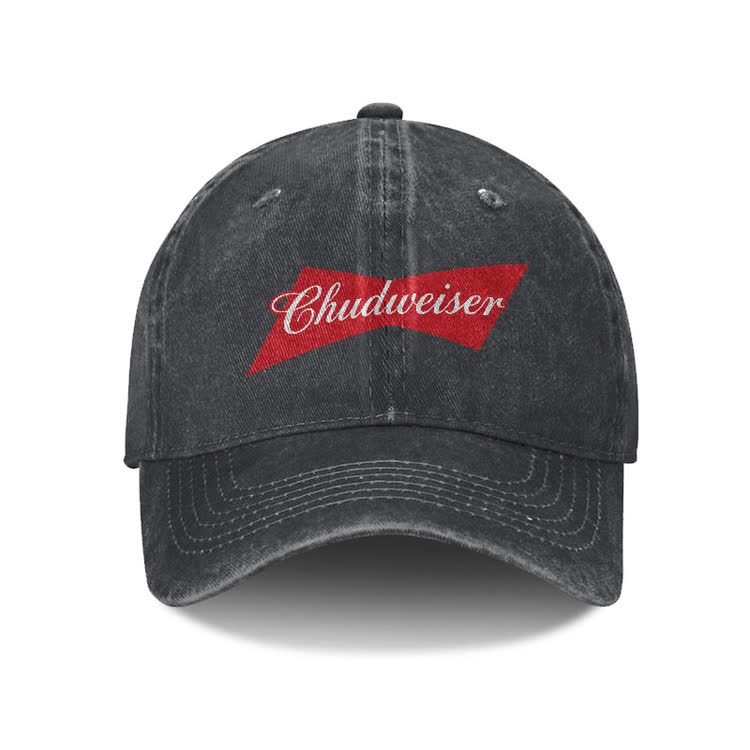 Casual Chudweiser Graphic Print Washed Cap - Black - one size - image 1