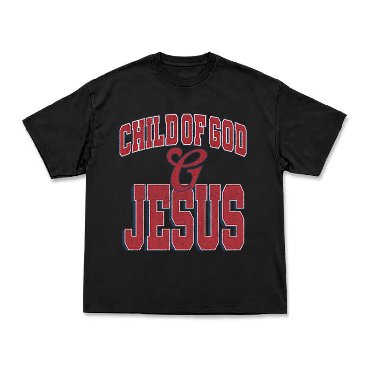 Vintage Child of God and Jesus Graphic T-Shirt - Black - US16-18(2XL) - image 2