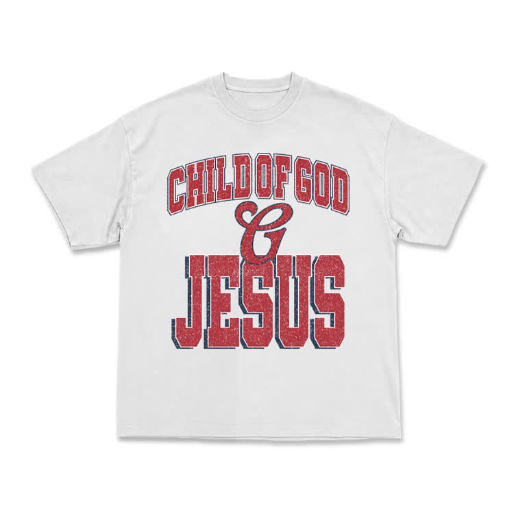 Vintage Child of God and Jesus Graphic T-Shirt - White - US16-18(2XL) - image 1