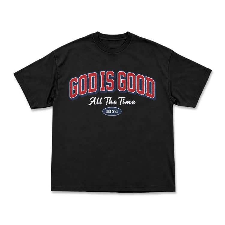 Classic Faith Letter God Is Good Graphic T-Shirt - Black - US16-18(2XL) - image 8
