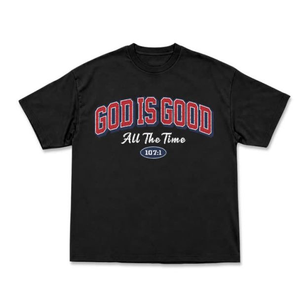 Classic Faith Letter God Is Good Graphic T-Shirt - Black - US16-18(2XL) - image 8