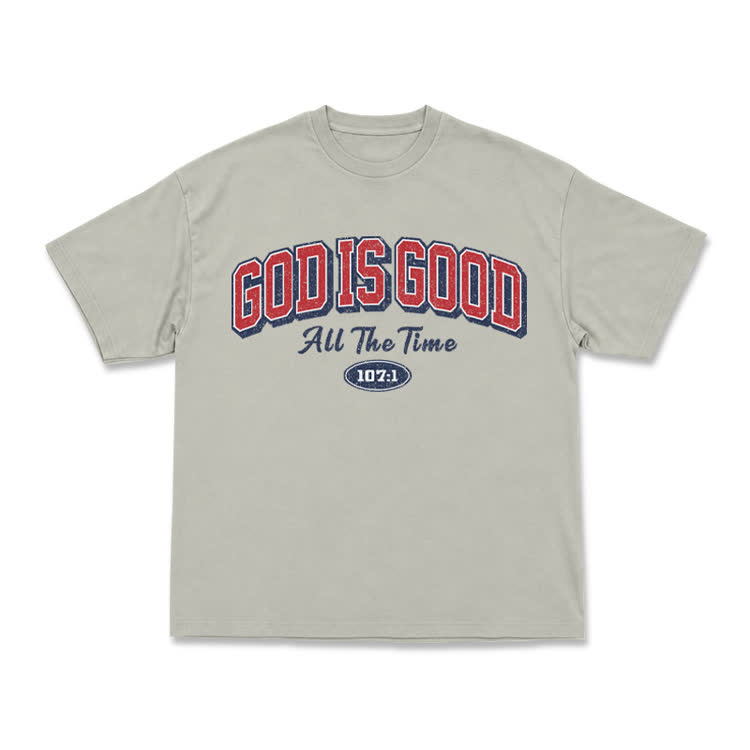 Classic Faith Letter God Is Good Graphic T-Shirt - Warm Grey - US16-18(2XL) - image 2