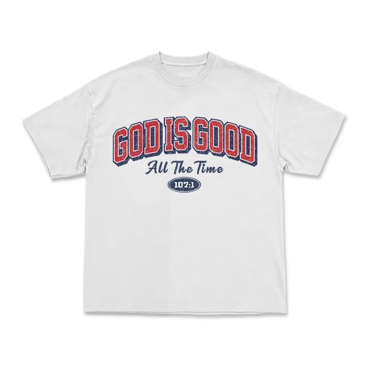 Classic Faith Letter God Is Good Graphic T-Shirt - White - US16-18(2XL) - image 1