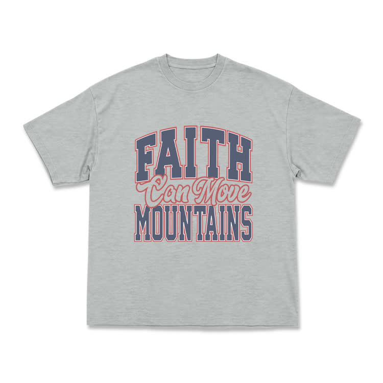 Vintage Classic Faith Can Move Mountains T-Shirt - Grey - US16-18(2XL) - image 2
