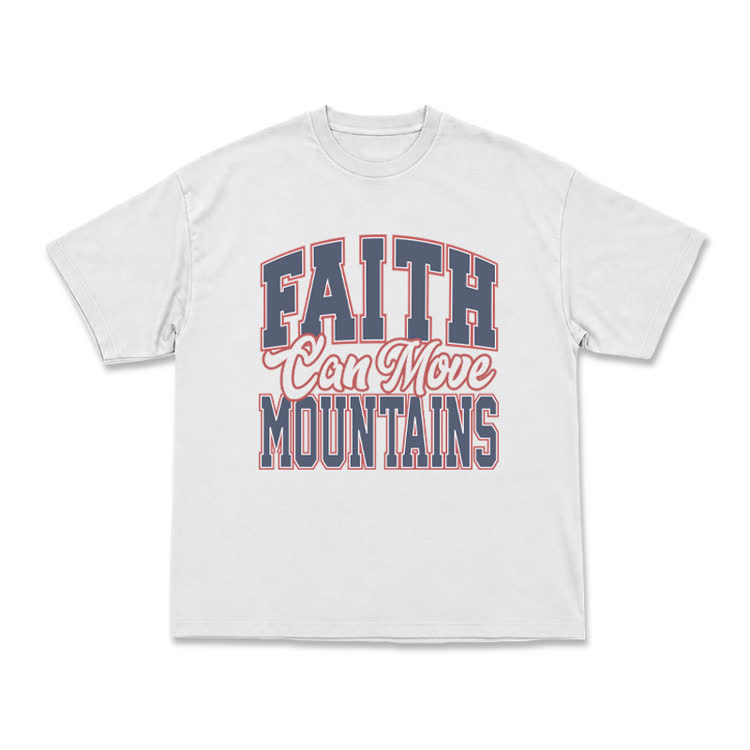 Vintage Classic Faith Can Move Mountains T-Shirt - White - US16-18(2XL) - image 1
