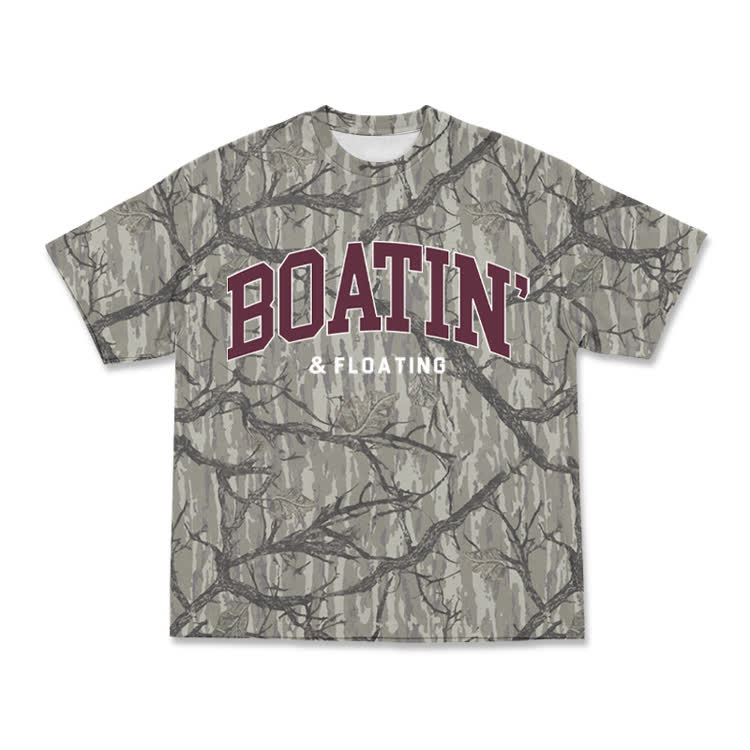 Classic Camo Boatin and Floating Graphic T-Shirt - Warm Grey - 8XL - image 1