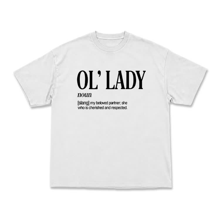 Casual OL' Lady Graphic Round Neck T-Shirt - White - US16-18(2XL) - image 1