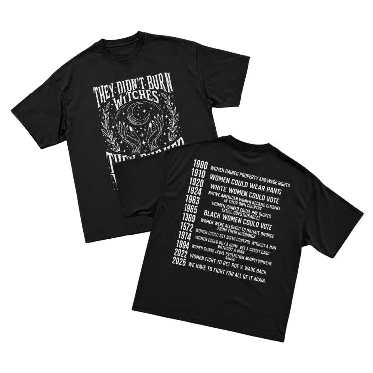 They Didn't Burn Witches Moon Graphic T-Shirt - Black - US16-18(2XL) - image 1