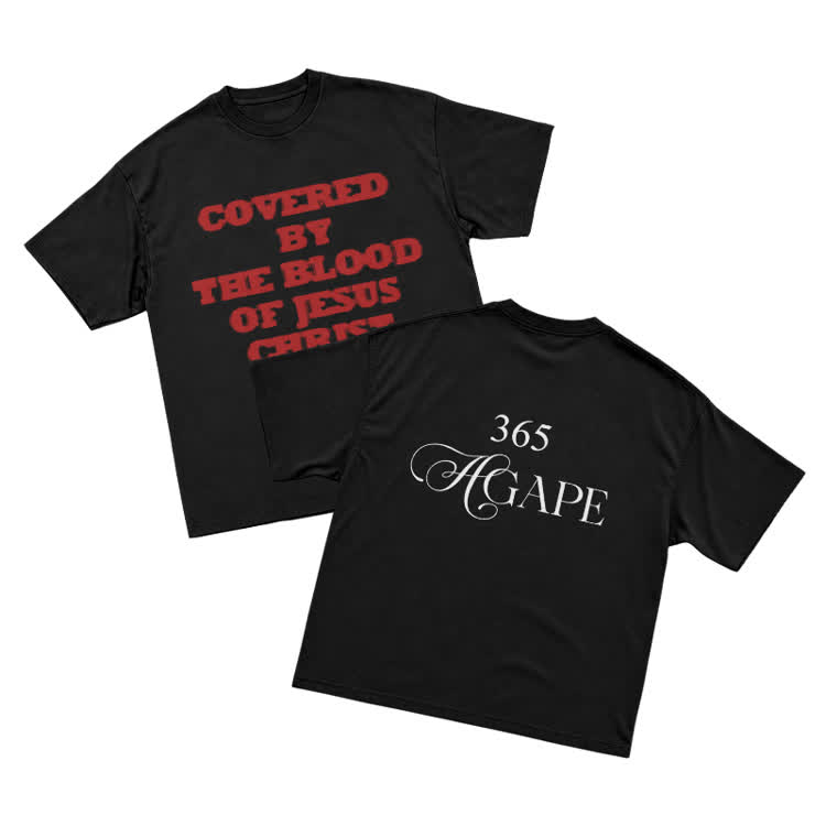 365 Agape Faith Graphic Streetwear T-Shirt - Black - US16-18(2XL) - image 2