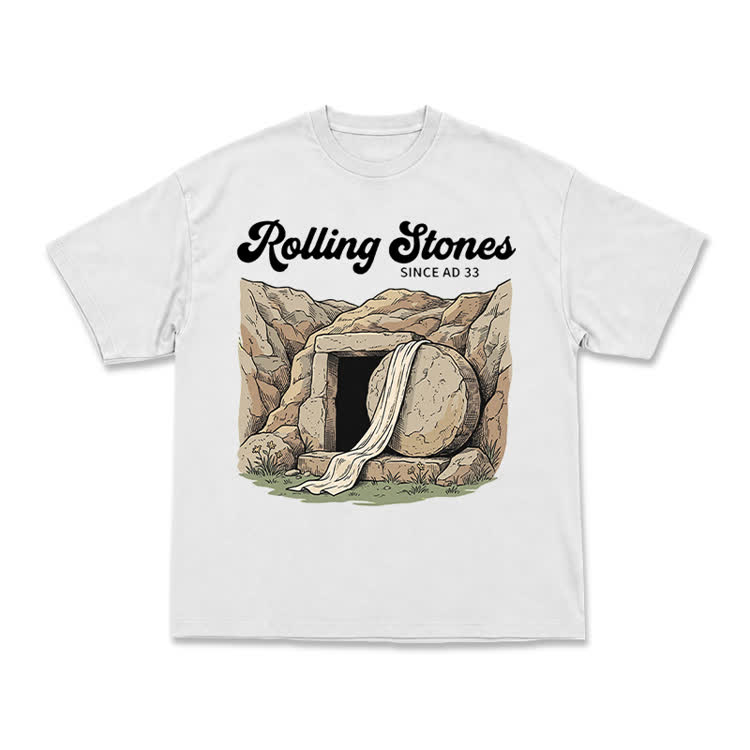 Vintage Rolling Stones Cave Graphic T-Shirt - White - US16-18(2XL) - image 1
