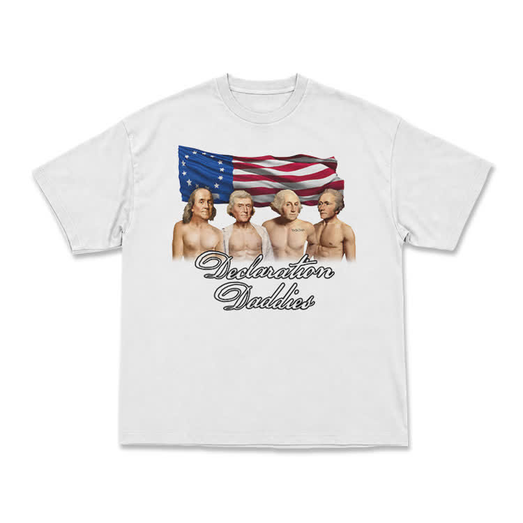Vintage Americana Declaration Daddies Short Sleeve Graphic T-Shirt - White - US16-18(2XL) - image 2