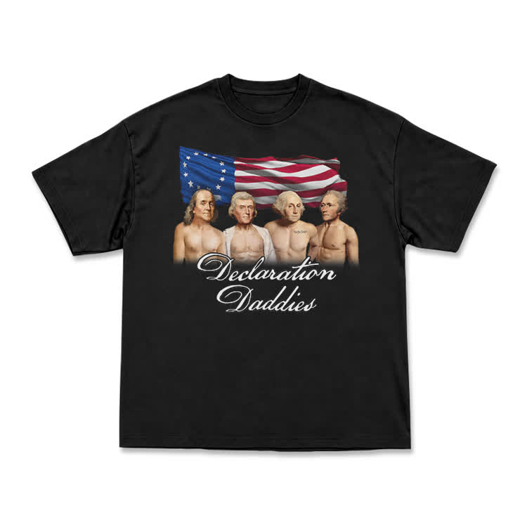 Vintage Americana Declaration Daddies Short Sleeve Graphic T-Shirt - Black - US16-18(2XL) - image 1