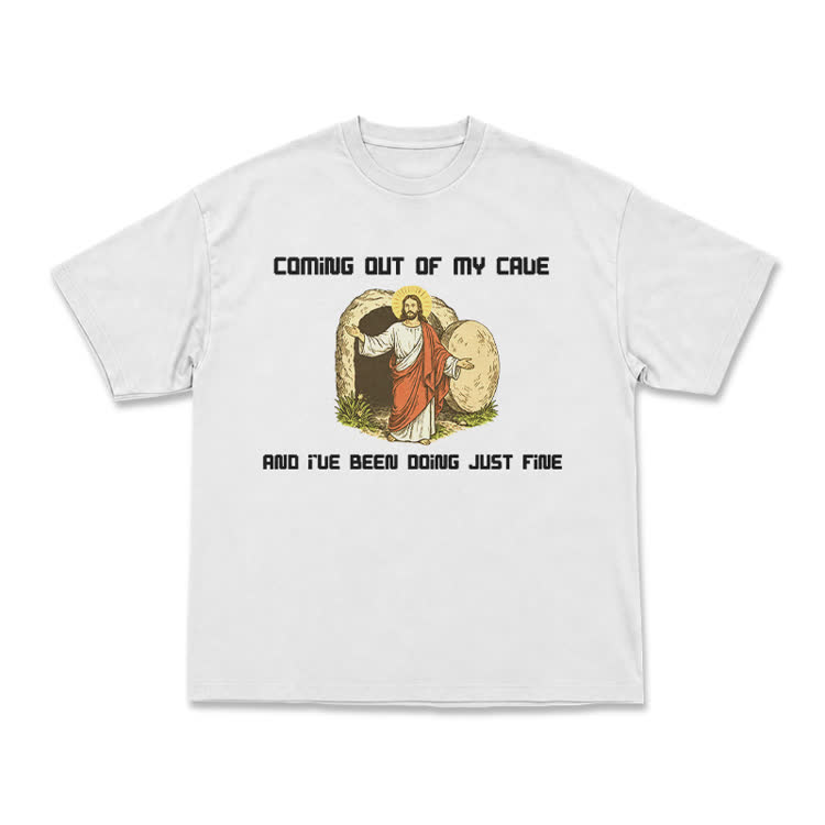 Faith Humorous Jesus Illustration Jersey T-Shirt - White - US16-18(2XL) - image 2